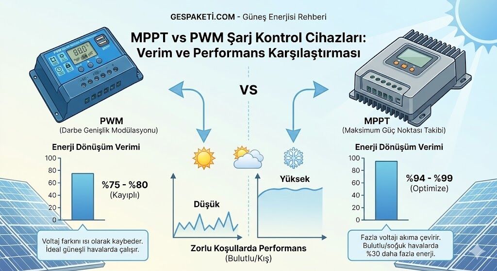 MPPT mi PWM mi? Güneş Enerjisi Sisteminiz İçin Hangi Şarj Kontrol Cihazını Seçmelisiniz?