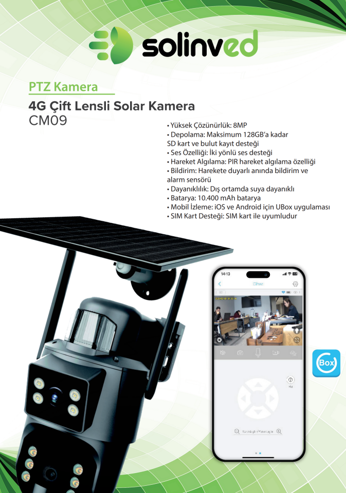 Solinved Güneş Enerjili PTZ 4G Kamera CM09
