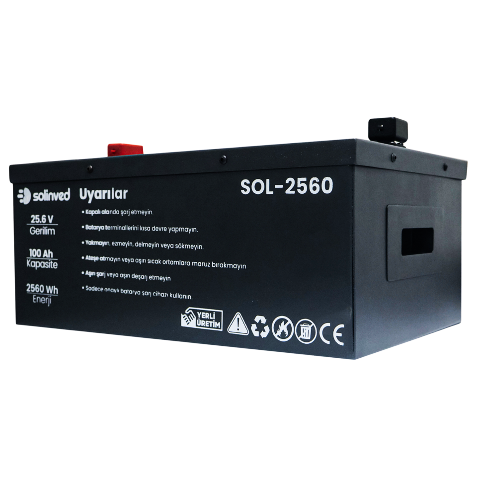 Solinved 25.6 V 100Ah Lityum Akü