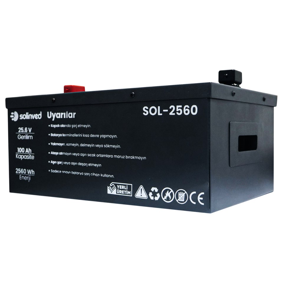Solinved 25.6 V 100Ah Lityum Akü