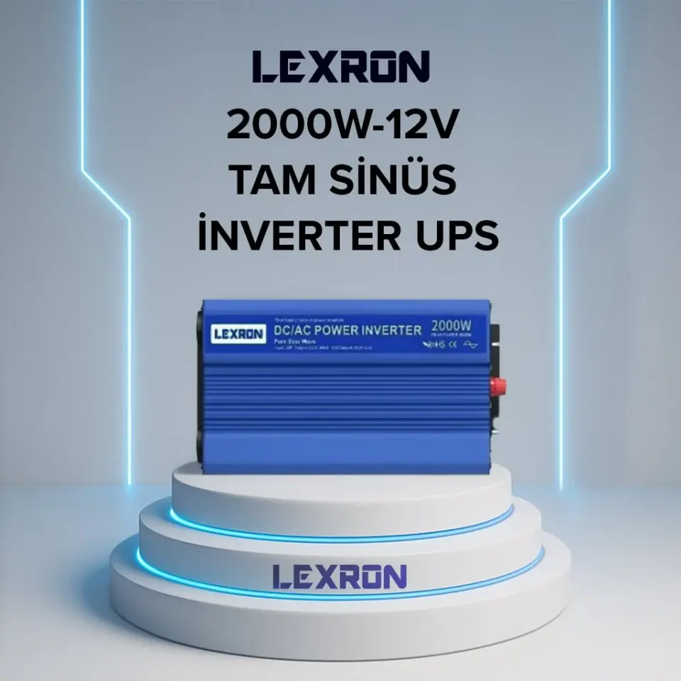 Lexron 2000W UPS İnverter 12V Tam Sinüs | Kesintisiz Güç Çözümü
