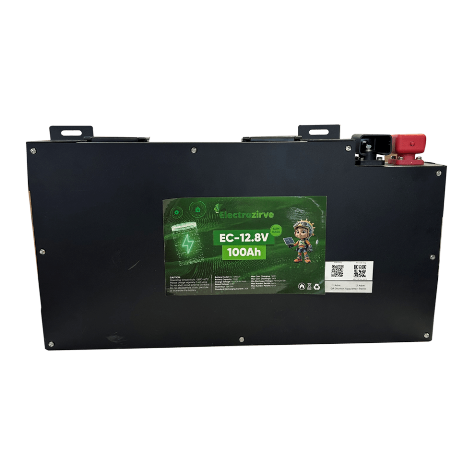 12.8V 100Ah Slim Kasa Lityum (LiFePO4) Batarya