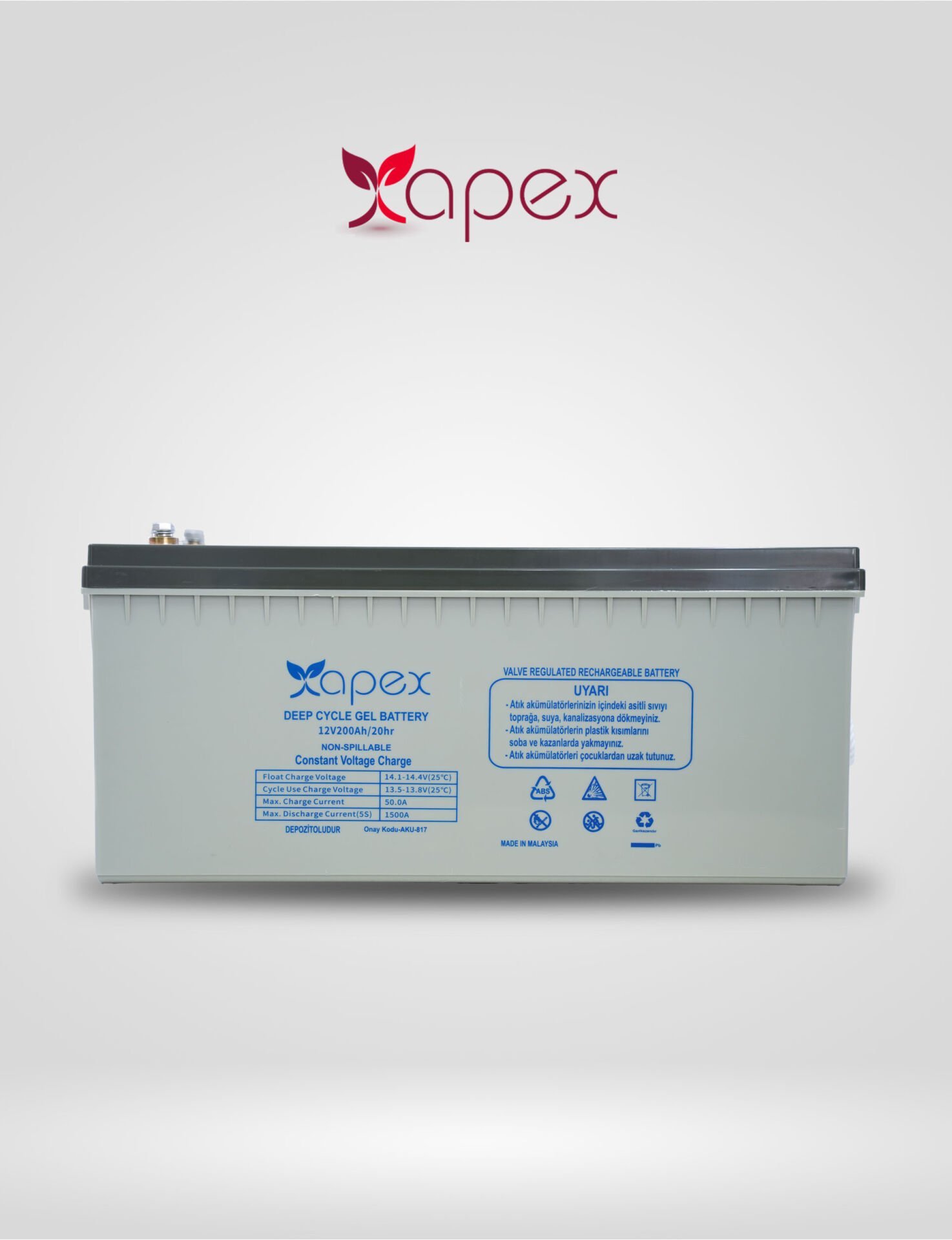 Apex 12 Volt 200 Amper Jel Akü