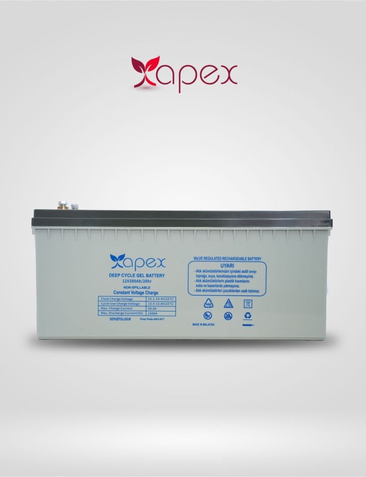 Apex 12 Volt 200 Amper Jel Akü