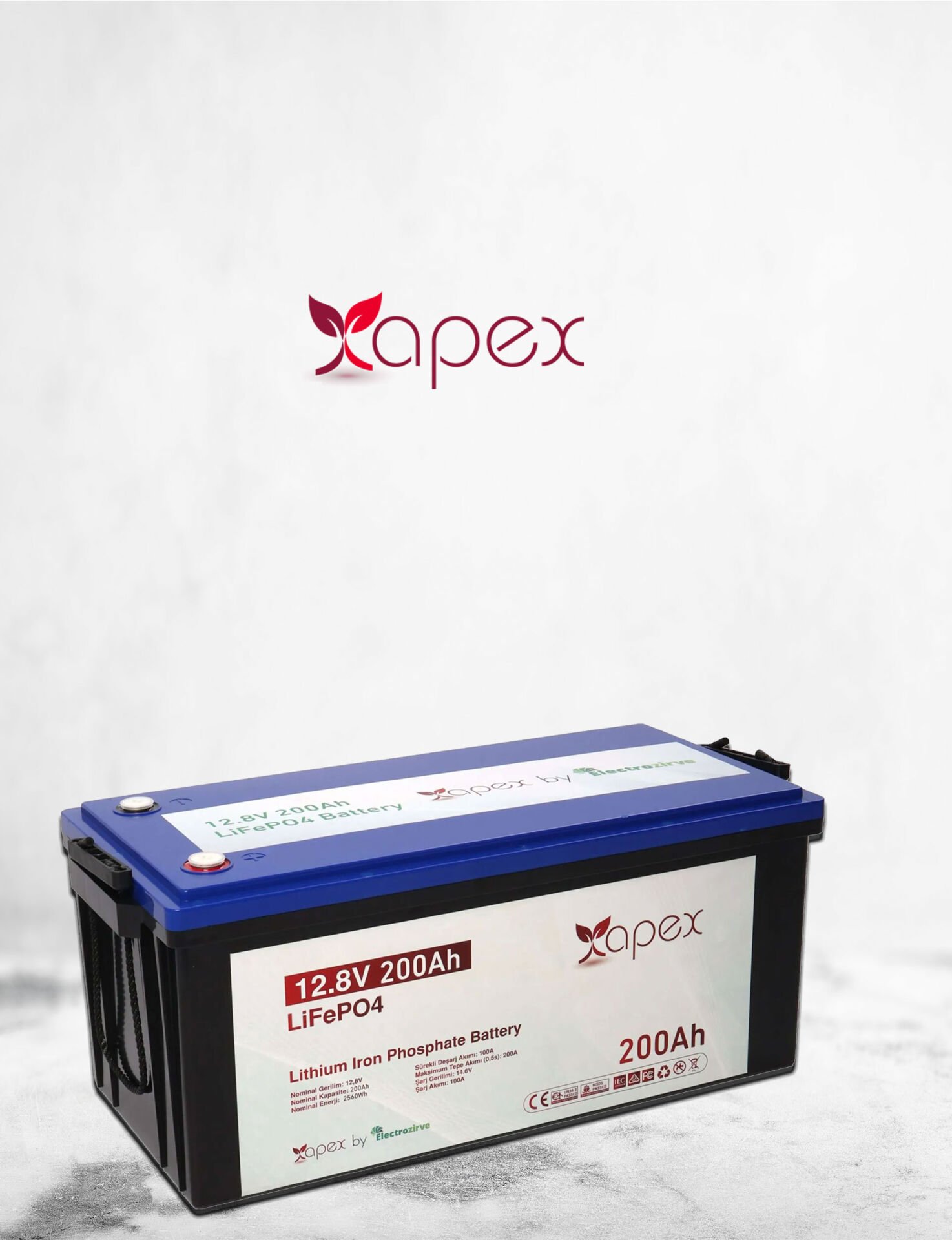 200 Amper Lityum Akü Apex 12.8V Lifepo4