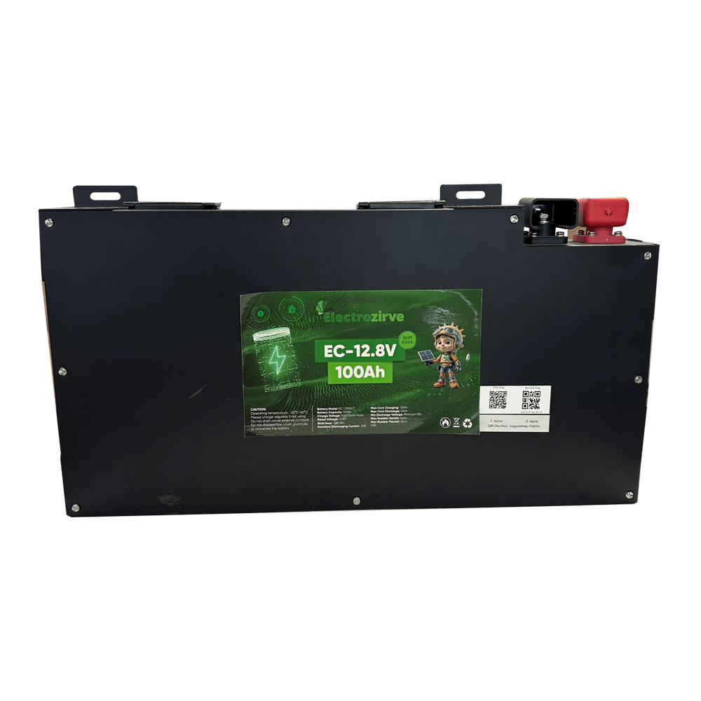 Electrozirve 12.8V 100Ah Slim Kasa Lityum