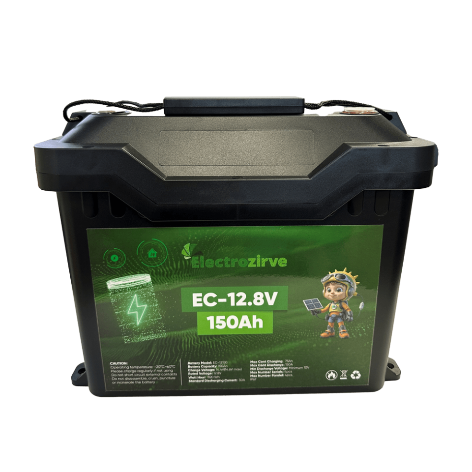 Electrozirve 12.8V 150Ah Lityum (LiFePO4) Batarya