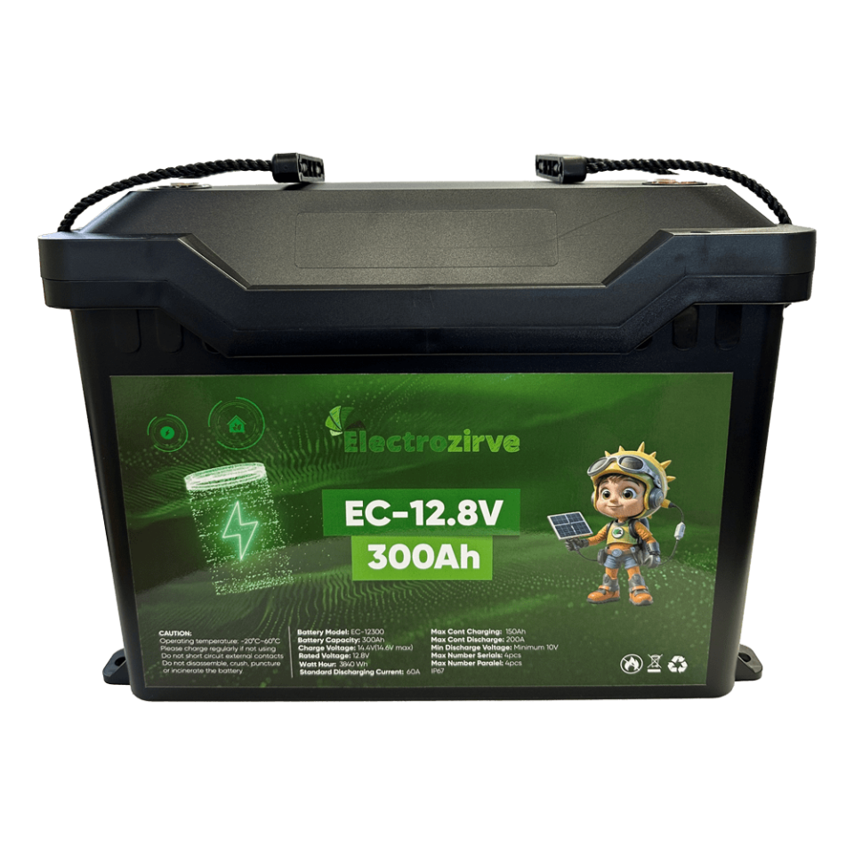 Electrozirve 12.8V 300Ah Lityum (LiFePO4) Batarya