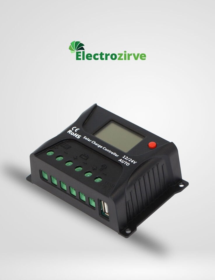 Electrozirve HP Serisi 10 Amper Pwm Şarj Kontrol Cihazı 12Volt 24Volt
