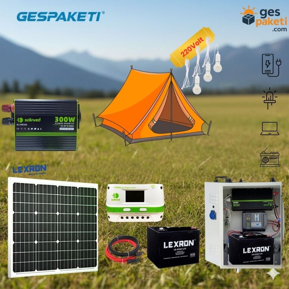 Mini Çanta-4 | 12V 42Ah 300W İnverterli Güneş Enerji Seti