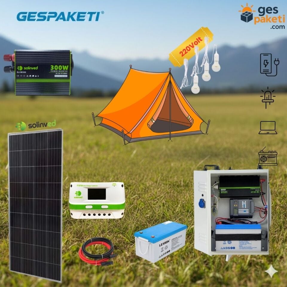 Mini Çanta-6 | 12V 105Ah 300W İnverterli Güneş Enerji Seti