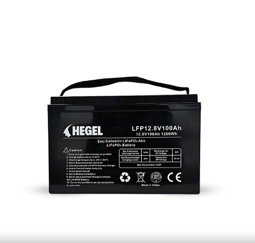 HEGEL 12.8V 100AH BLUETOOTH\'LU LİFEPO4 LİTYUM AKÜ (1280WH)
