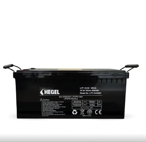 HEGEL 25.6V 100AH BLUETOOTH\'LU LİFEPO4 LİTYUM BATARYA (2560WH)
