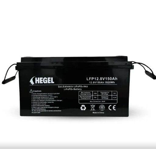 HEGEL 12.8V 150AH LİTYUM LİFEPO4 BATARYA (1920WH)