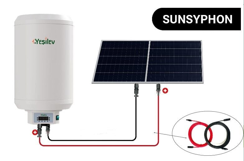 Yeşil Ev SOLAR Güneş paneli ile çalışan su ısıtıcı SUNBOİL BOYLER 80 Litre(Fiyata panel dahil değildir)