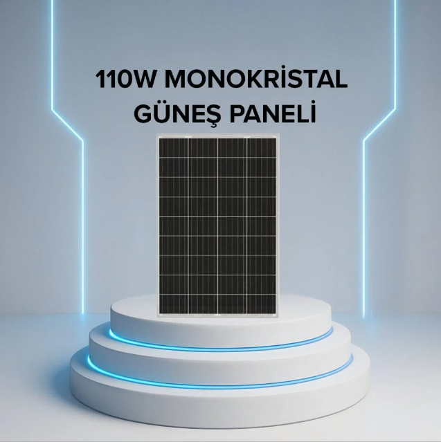 Ecosol 110W Monokristal Güneş Paneli – 36 Hücre, 21.06V Vmp
