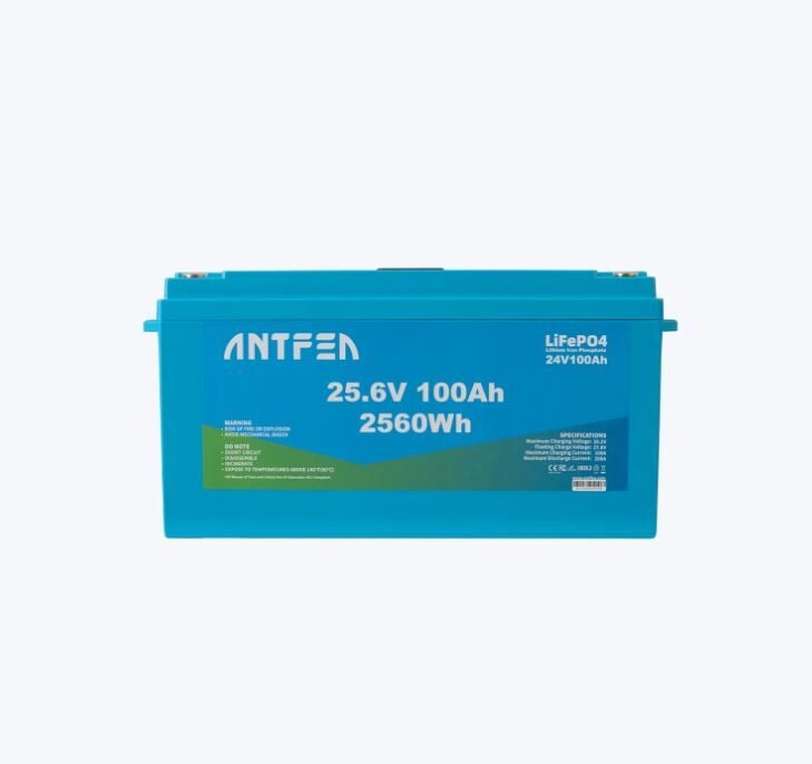 AntFea 25.6V 100Ah ABS Akıllı Ekranlı LiFePO4 Lityum Akü – 2.56 kWh